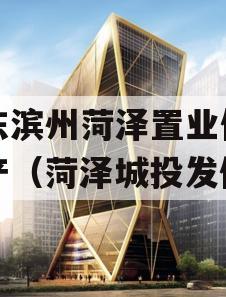 山东滨州菏泽置业债权资产（菏泽城投发债）