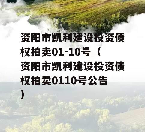 资阳市凯利建设投资债权拍卖01-10号（资阳市凯利建设投资债权拍卖0110号公告）