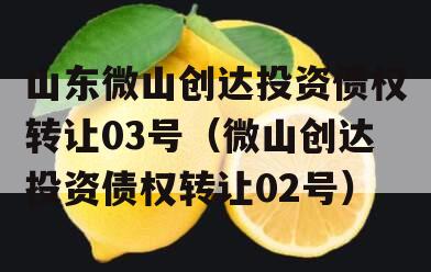 山东微山创达投资债权转让03号（微山创达投资债权转让02号）