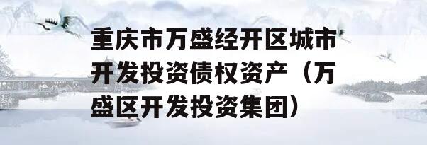 重庆市万盛经开区城市开发投资债权资产（万盛区开发投资集团）