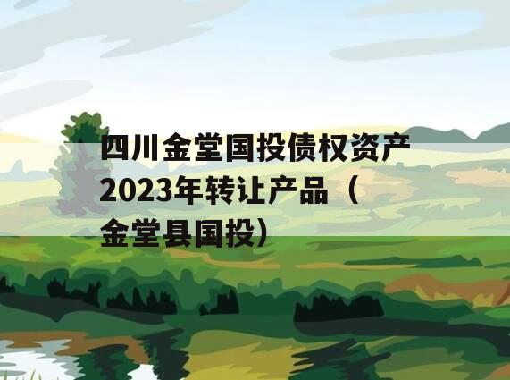 四川金堂国投债权资产2023年转让产品（金堂县国投）
