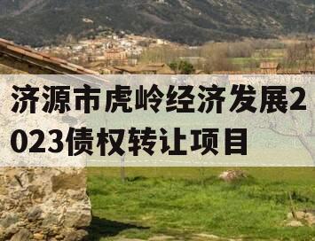 济源市虎岭经济发展2023债权转让项目
