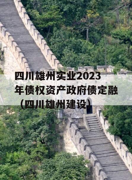 四川雄州实业2023年债权资产政府债定融（四川雄州建设）