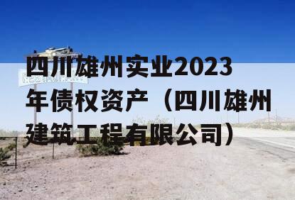 四川雄州实业2023年债权资产（四川雄州建筑工程有限公司）