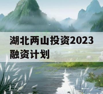湖北两山投资2023融资计划