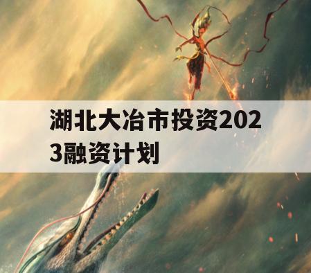 湖北大冶市投资2023融资计划 湖北大冶市投资2023融资计划