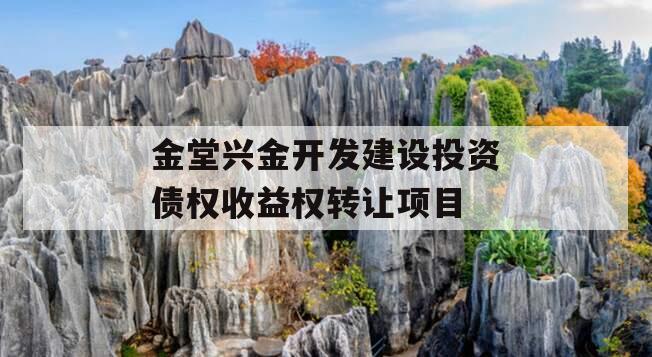金堂兴金开发建设投资债权收益权转让项目 金堂兴金开发建设投资债权收益权转让项目