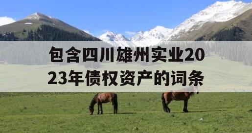 包含四川雄州实业2023年债权资产的词条