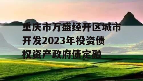重庆市万盛经开区城市开发2023年投资债权资产政府债定融