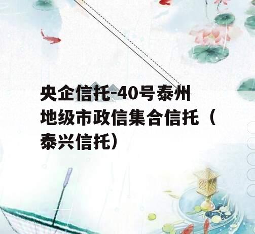 央企信托-40号泰州地级市政信集合信托（泰兴信托）