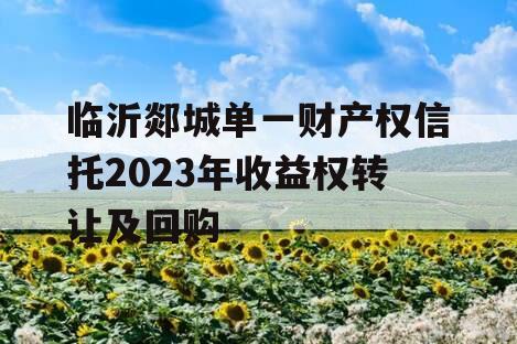 临沂郯城单一财产权信托2023年收益权转让及回购