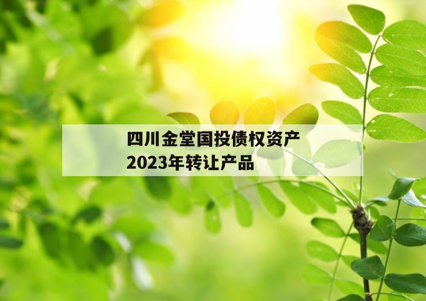 四川金堂国投债权资产2023年转让产品
