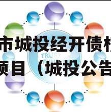 ZK市城投经开债权系列项目（城投公告）