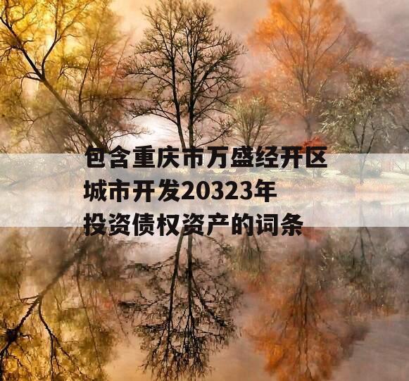 包含重庆市万盛经开区城市开发20323年投资债权资产的词条