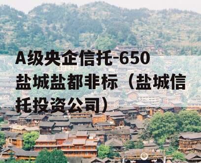 A级央企信托-650盐城盐都非标（盐城信托投资公司）