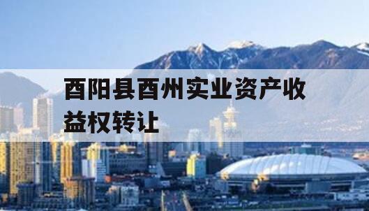 酉阳县酉州实业资产收益权转让