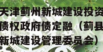 天津蓟州新城建设投资债权政府债定融（蓟县新城建设管理委员会）