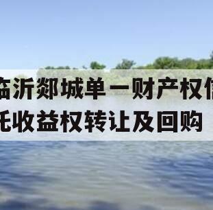 临沂郯城单一财产权信托收益权转让及回购