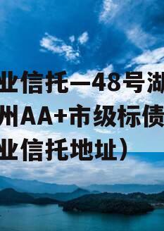 大业信托—48号湖南郴州AA+市级标债（大业信托地址）