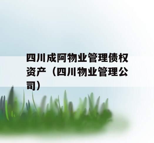 四川成阿物业管理债权资产（四川物业管理公司）