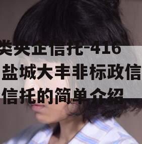 A类央企信托-416号盐城大丰非标政信集合信托的简单介绍
