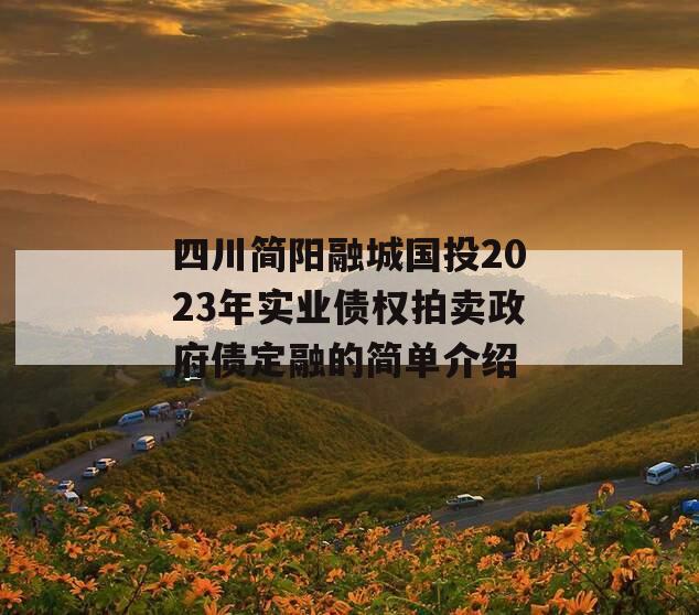 四川简阳融城国投2023年实业债权拍卖政府债定融的简单介绍