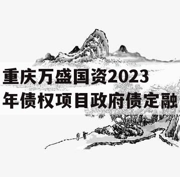 重庆万盛国资2023年债权项目政府债定融 重庆万盛国资2023年债权项目政府债定融
