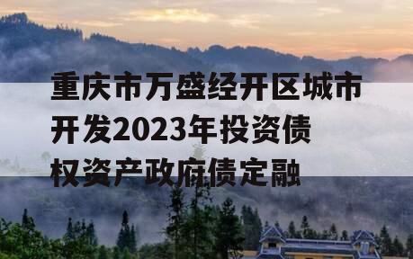 重庆市万盛经开区城市开发2023年投资债权资产政府债定融
