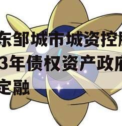 山东邹城市城资控股2023年债权资产政府债定融