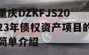 重庆DZKFJS2023年债权资产项目的简单介绍