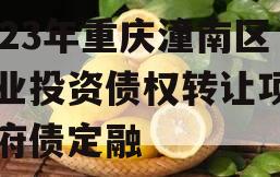 2023年重庆潼南区工业投资债权转让项目政府债定融