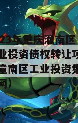 2023年重庆潼南区工业投资债权转让项目（潼南区工业投资集团官网）