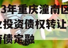 2023年重庆潼南区工业投资债权转让项目政府债定融