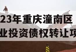 2023年重庆潼南区工业投资债权转让项目