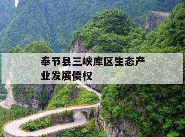 奉节县三峡库区生态产业发展债权