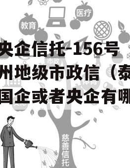 大央企信托-156号泰州地级市政信（泰州的国企或者央企有哪些）