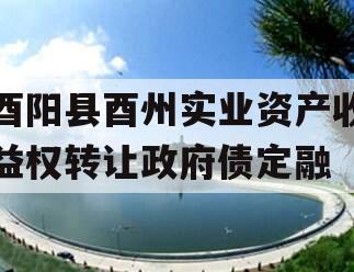 酉阳县酉州实业资产收益权转让政府债定融