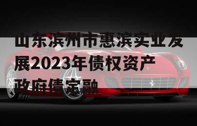 山东滨州市惠滨实业发展2023年债权资产政府债定融