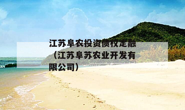 江苏阜农投资债权定融（江苏阜苏农业开发有限公司）
