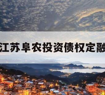 江苏阜农投资债权定融