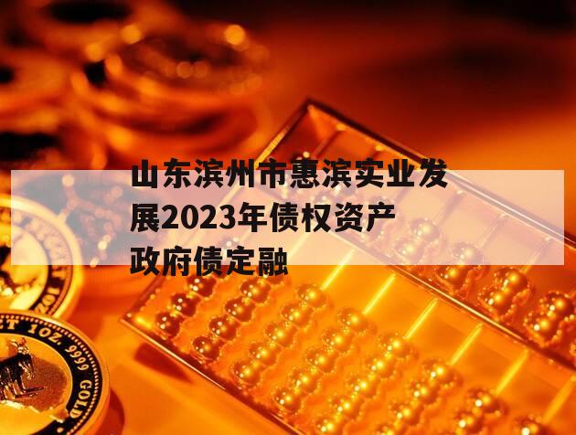 山东滨州市惠滨实业发展2023年债权资产政府债定融 山东滨州市惠滨实业发展2023年债权资产政府债定融