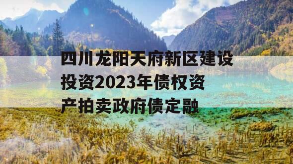 四川龙阳天府新区建设投资2023年债权资产拍卖政府债定融