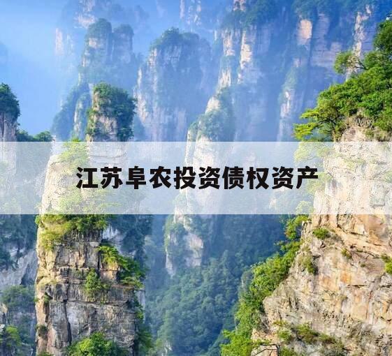 江苏阜农投资债权资产