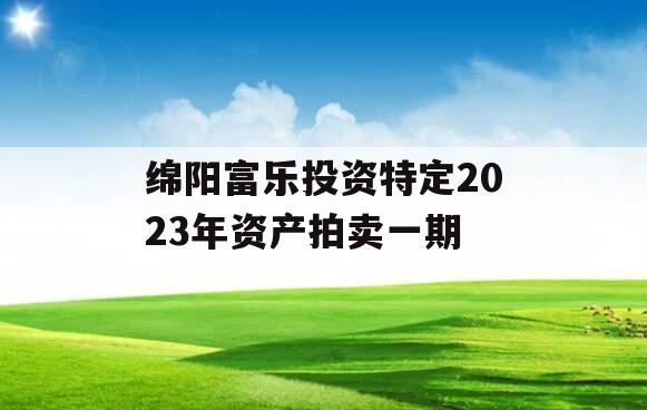 绵阳富乐投资特定2023年资产拍卖一期