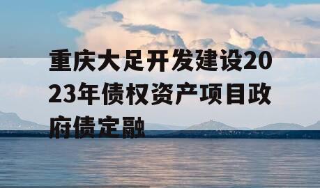 重庆大足开发建设2023年债权资产项目政府债定融