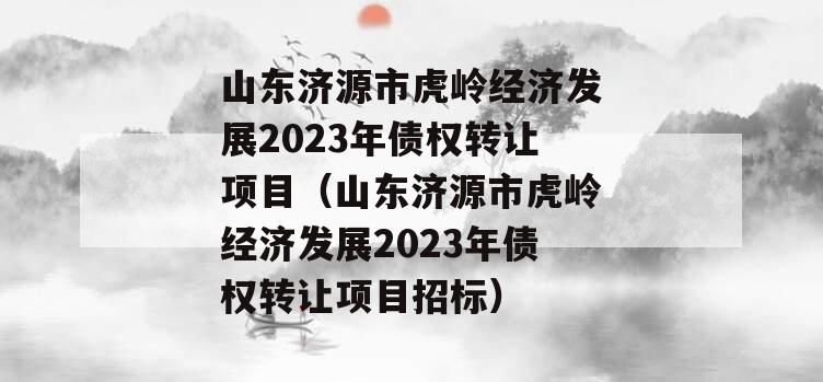 山东济源市虎岭经济发展2023年债权转让项目（山东济源市虎岭经济发展2023年债权转让项目招标）