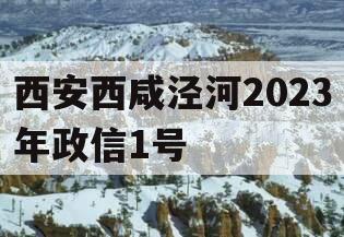 西安西咸泾河2023年政信1号