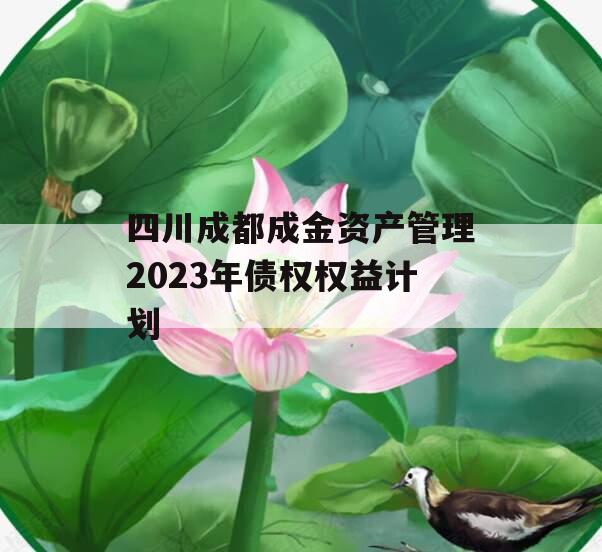 四川成都成金资产管理2023年债权权益计划