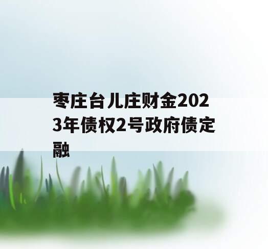 枣庄台儿庄财金2023年债权2号政府债定融