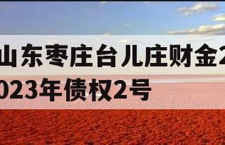 山东枣庄台儿庄财金2023年债权2号